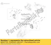 B045735, Piaggio Group, rechter remklauw voor aprilia  caponord zd4vk000, zd4vka, zd4vk001, zd4vka01 zd4vkb000, zd4vkb001, zd4vkb003, zd4vkb00x, zd4vkb009 zd4vku00 1200 2013 2014 2015 2016 2017, Nieuw