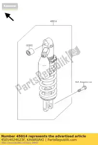 kawasaki 45014024623F absorvedor de choque, spg wht + bo klx25 - Lado inferior