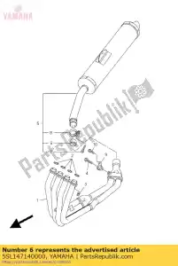 yamaha 5SL147140000 junta, silenciador - Lado inferior