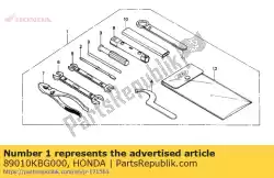 gereedschapset van Honda, met onderdeel nummer 89010KBG000, bestel je hier online: