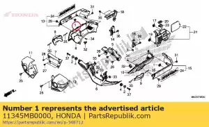 honda 11345MB0000 ojal b, rr. cubrir - Lado inferior