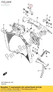 suzuki 1774117K00 support comp, radiateur supérieur, r - La partie au fond