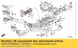 Ici, vous pouvez commander le bande, tube de raccordement (64) auprès de Honda , avec le numéro de pièce 90664HM8A60: