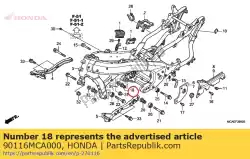 Aquí puede pedir perno de ajuste (m20-43. De Honda , con el número de pieza 90116MCA000: