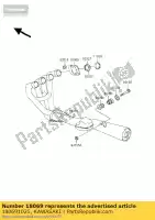 180691025, Kawasaki, tubo de escape kawasaki gpx  r gpz ninja uni trak a zl eliminator gt g ex400 s z550 zx400 d ex250 f gpz400a gpz550 gpz600 gpz600r gt550 zl600 gpx250r gpx600r zephyr zz r250 600 550 400 250 , Nuevo