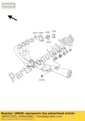 houder-uitlaatpijp van Kawasaki, met onderdeel nummer 180691025, bestel je hier online:
