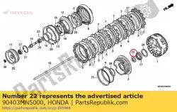 Ici, vous pouvez commander le rondelle, cannelure, 25 mm auprès de Honda , avec le numéro de pièce 90403MN5000: