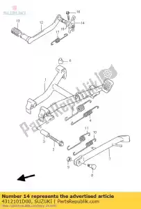 suzuki 4312101D00 arm,brake rod - Bottom side