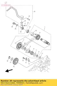 yamaha 5XC156211000 chefe chute manivela - Lado inferior