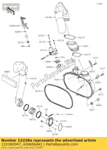 Kawasaki 132360047 lever-comp,green - Bottom side