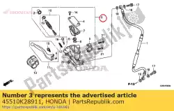 Here you can order the cylinder sub assy., fr. M from Honda, with part number 45510K28911: