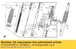 Ici, vous pouvez commander le cap, fr. Fourchette (showa) auprès de Honda , avec le numéro de pièce 51461KA4831: