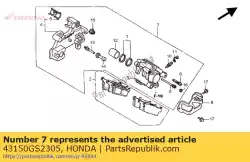 Tutaj możesz zamówić zacisk sub assy., rr. Br od Honda , z numerem części 43150GS2305: