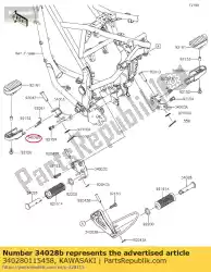 Aquí puede pedir paso, fr, lh, p. Plata de Kawasaki , con el número de pieza 340280115458: