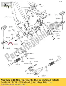 Kawasaki 340280115458 paso, fr, lh, p. plata - Lado inferior