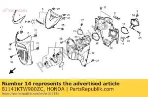 Honda 81141KTW900ZC couvercle, l. poche * nha84p * - La partie au fond