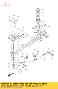 yamaha 3XP258525000 tapa, depósito - Lado inferior