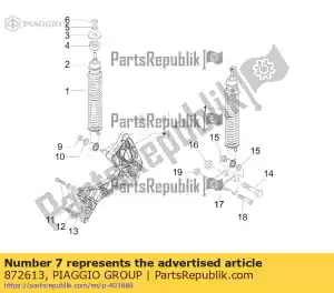 Piaggio Group 872613 braço de suspensão direito completo - Lado inferior