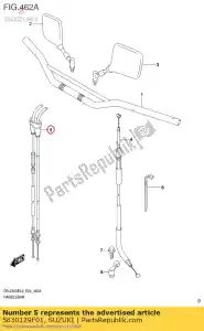 Suzuki 5830129F01 cabo conjunto, através - Lado inferior