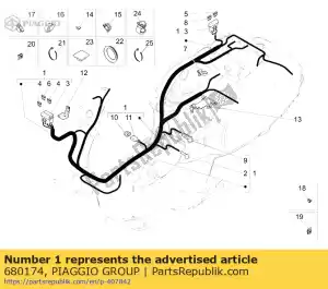 Piaggio Group 680174 frame harness - Bottom side