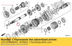 Aquí puede pedir eje principal comp. De Honda , con el número de pieza 23210HN8B40: