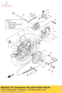 yamaha 1P6F53810100 eje, rueda - Lado inferior