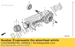 honda 13103KWW740 piston (0,50) - La partie au fond