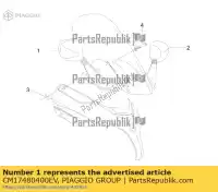 CM17480400EV, Piaggio Group, rechter achteruitkijkspiegel piaggio x evo zapm36401 zapm36601 125 250 400 2007 2016, Nieuw