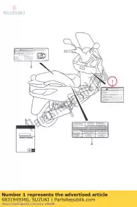 suzuki 6831949J40 label, algemeen w - Onderkant