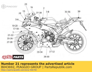 aprilia B043692 décalcomanie rh - La partie au fond