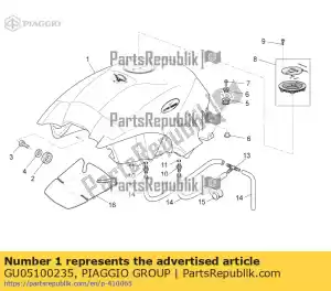 Piaggio Group GU05100235 pusty zbiornik paliwa - Dół