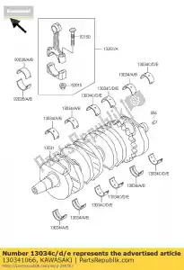 kawasaki 130341066 bucha, virabrequim, br zx600-a1 - Lado inferior