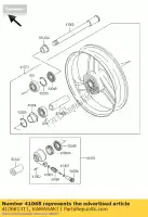 410681311, Kawasaki, Axle,fr zx750-h2 kawasaki zx zxr zz r zzr 400 600 750 1100 1990 1991 1992 1993 1994 1995 1996 1997 1998 1999 2001 2002 2003 2004 2005 2006, New