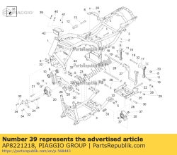 Aprilia AP8221218, Spatbord struik, OEM: Aprilia AP8221218