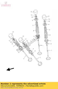 yamaha 5SL121211000 válvula de escape - Lado inferior