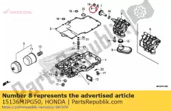 Aquí puede pedir placa, eje de engranaje accionado por bomba de aceite de Honda , con el número de pieza 15136MJPG50: