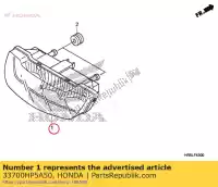 33700HP5A50, Honda, assemblage léger, queue et arrêt honda  trx 420 500 520 2010 2011 2012 2013 2017 2018 2019 2020, Nouveau