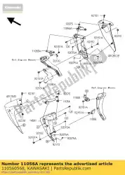 Aquí puede pedir soporte, cubierta, lwr, rh zr750laf de Kawasaki , con el número de pieza 110560568: