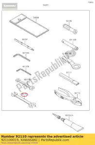 kawasaki 921100019 llave de herramienta, extremo abierto, 12x zx600 - Lado inferior