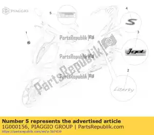 Piaggio Group 1G000156 plakette - Bottom side