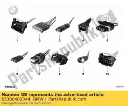 Here you can order the repair plug, 2-pin from BMW, with part number 83300402344: