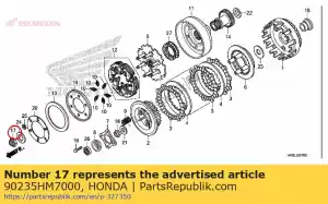 honda 90235HM7000 nut, lock, 20mm - Bottom side