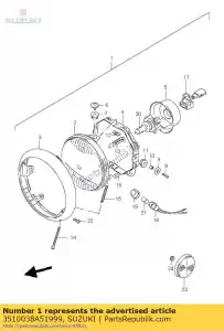 Suzuki 3510038A51999 headlamp assy - Bottom side