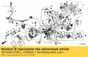 Honda 30700KZZ901 cap assy., suppression du bruit - La partie au fond