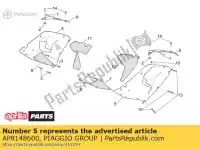 AP8148600, Piaggio Group, lh lat.fairing. ap.black aprilia rsv 1000, Novo