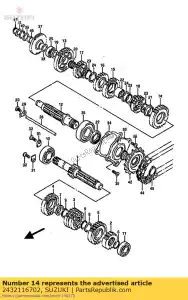 suzuki 2432116702 versnelling, 2e aangedreven - Onderkant