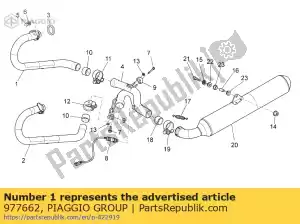 Piaggio Group 977662 rh uitlaatpijp - Onderkant