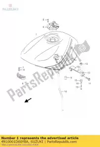 Suzuki 4910001D60YBA serbatoio completo, carburante - Il fondo