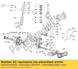 Piaggio Group 60041640H9 cubierta de suspensión delantera - Lado inferior