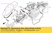 17575K01900ZA, Honda, copertina, rr cen * nh1 * honda sh i  ad a d sh125 sh125a sh125ad sh125d 125 , Nuovo